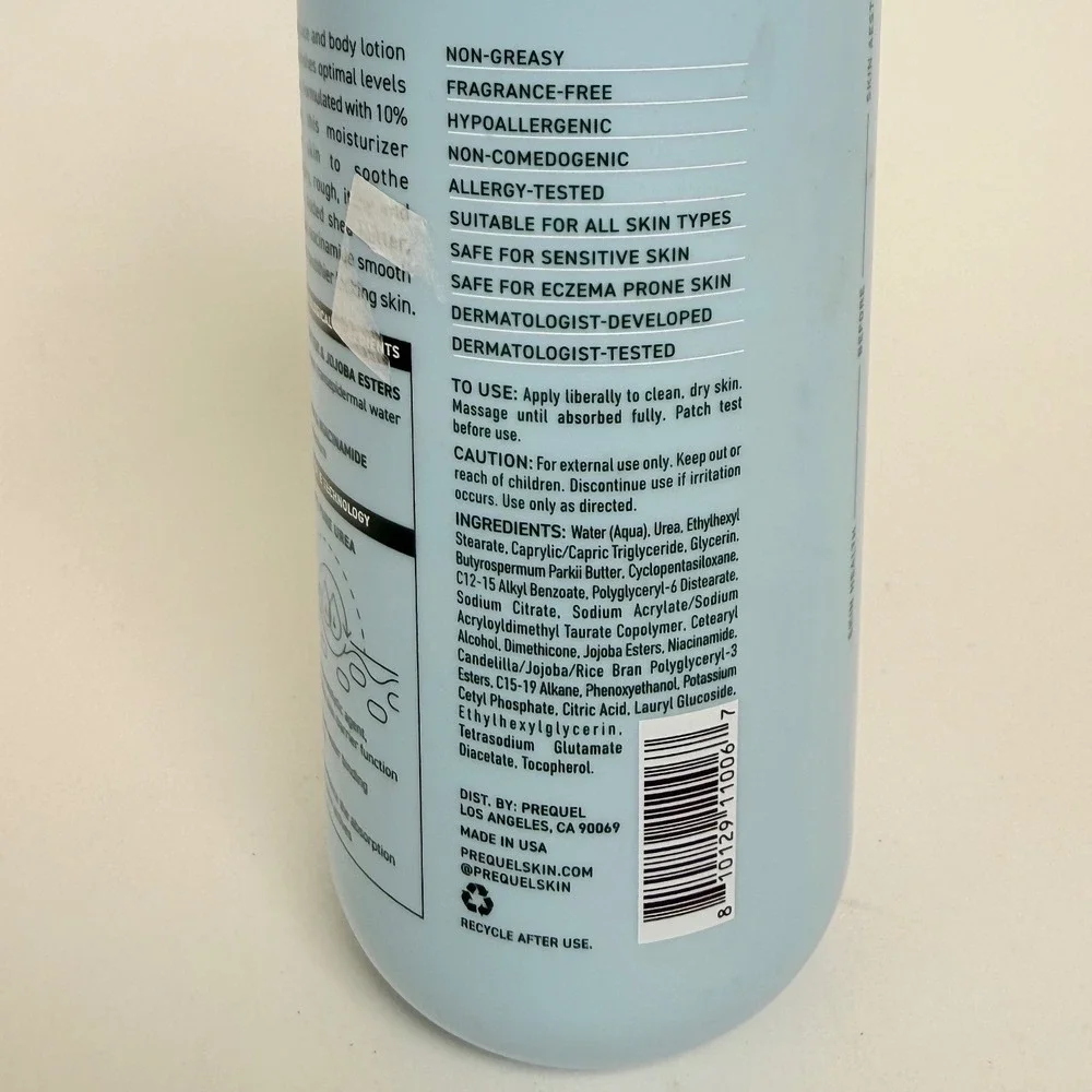 Prequel Urea Advanced Relief Moisturizing Milk 10% Urea Face Body 13.5oz New
